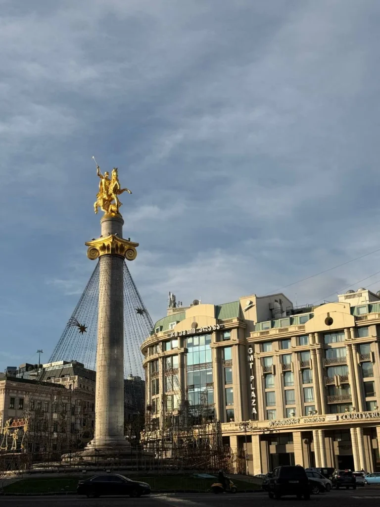 Freedom Square and the Saint George monument, Tbilisi.