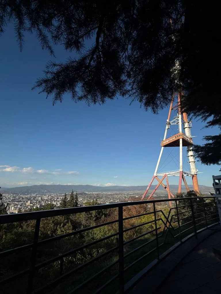 A shaded viewpoint over Tbilisi, Georgia.