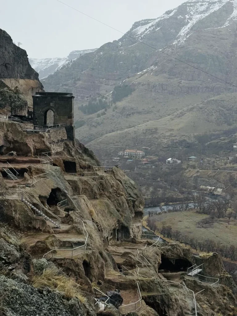Vardzia: cave chambers carved into the cliffs of southern Georgia.
