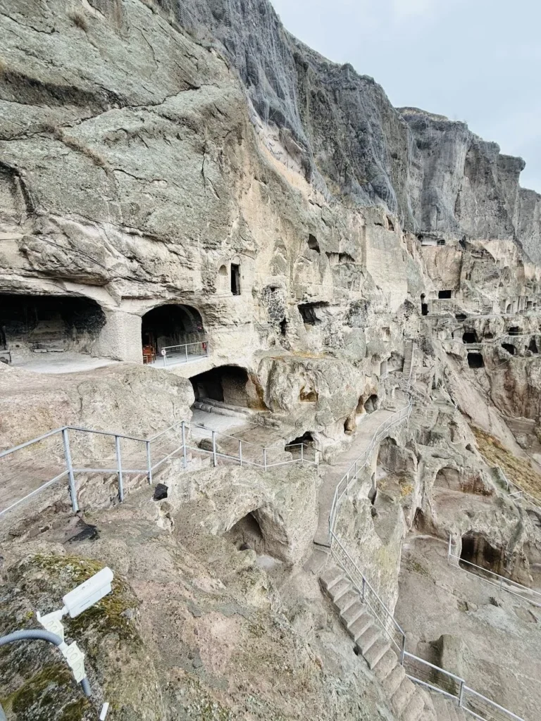 Vardzia: cave chambers carved into the cliffs of southern Georgia.