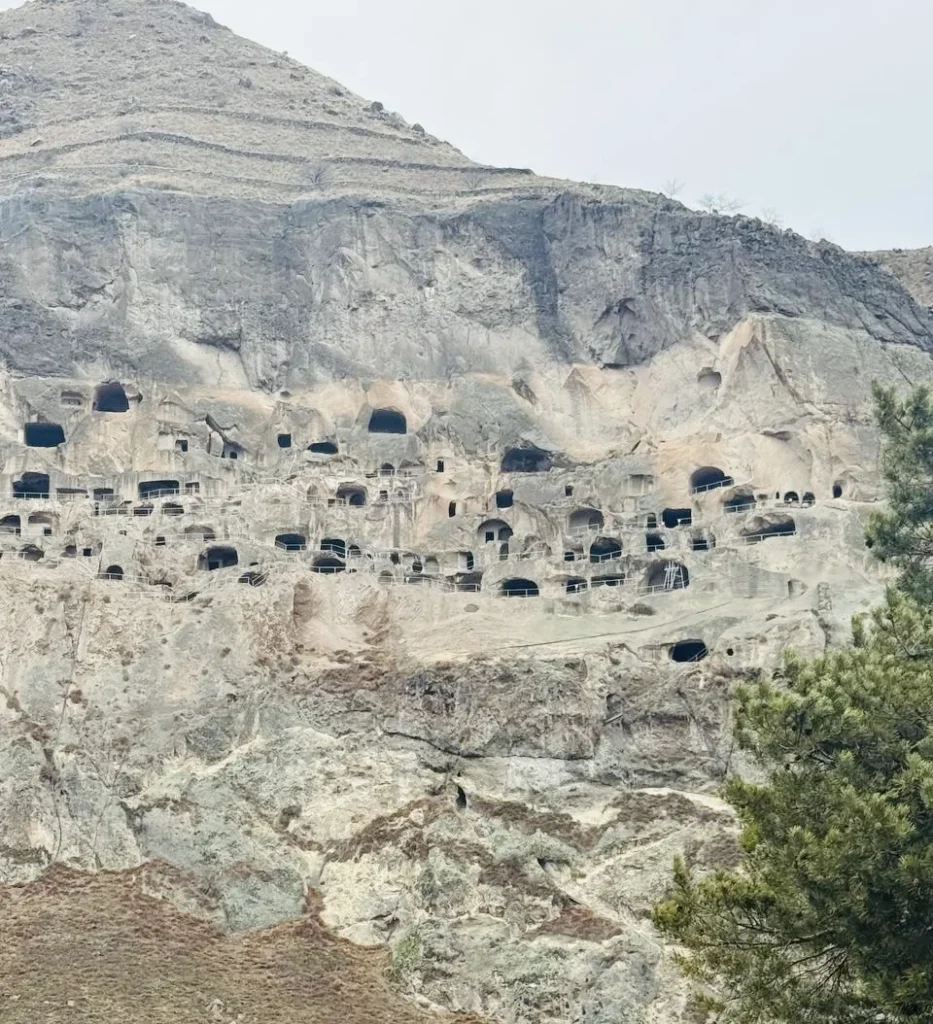 Vardzia: cave chambers carved into the cliffs of southern Georgia.