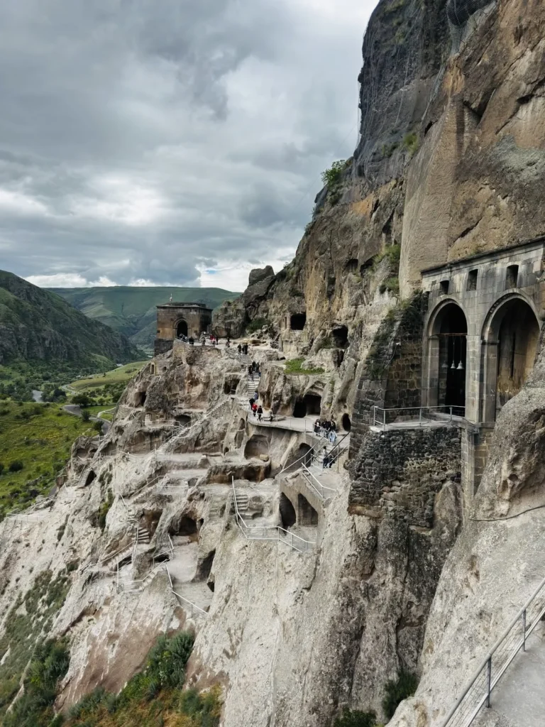 Vardzia: cave chambers carved into the cliffs of southern Georgia.