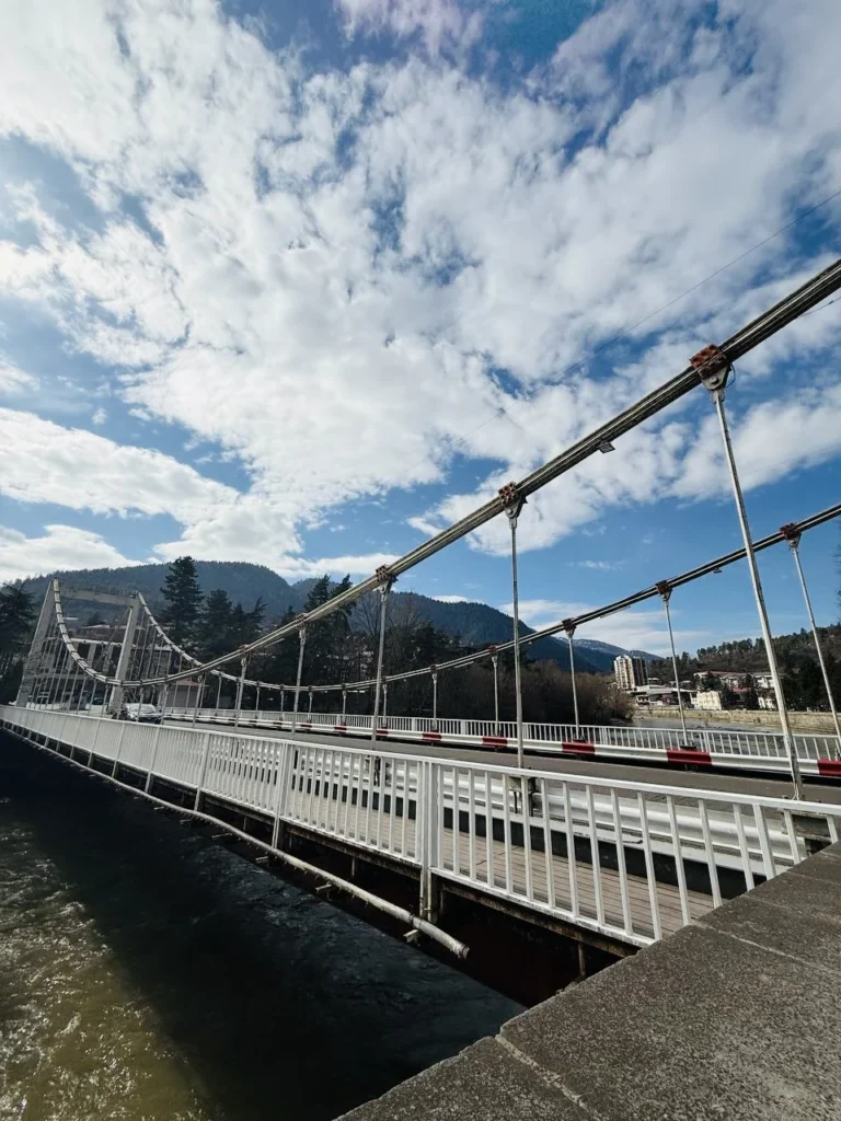 A footbridge in Borjomi Central Park, Georgia.