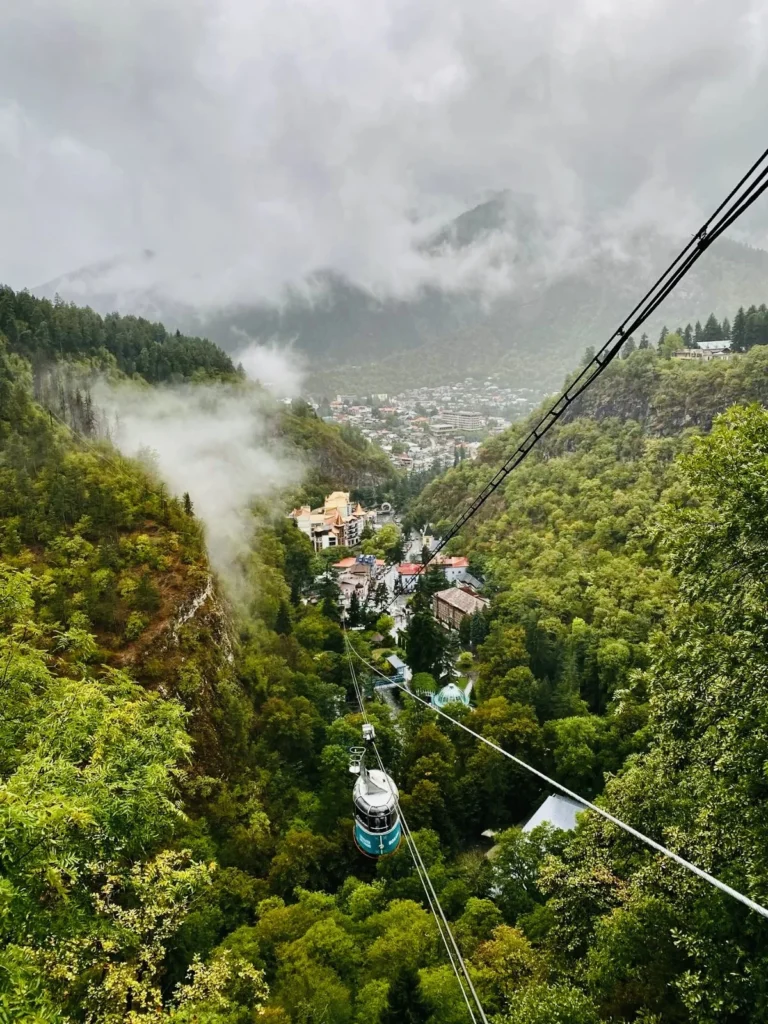 The green mountain valley around Borjomi, Georgia.