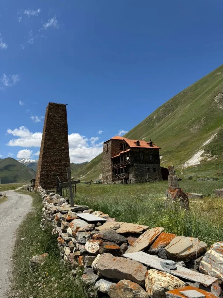 Historic stone towers and ruins in Truso Valley, Georgia.