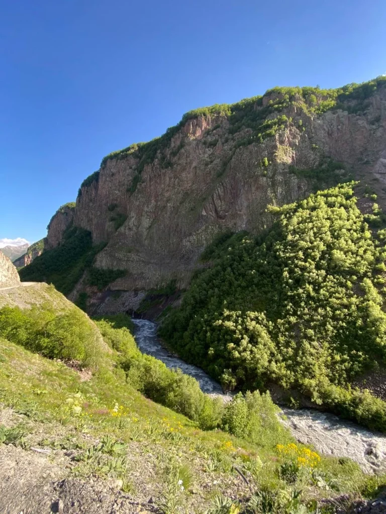 Mountain slopes and open landscapes of Truso Valley, Georgia.