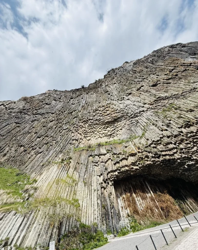 The basalt columns of the Symphony of Stones in Garni Gorge, Armenia.