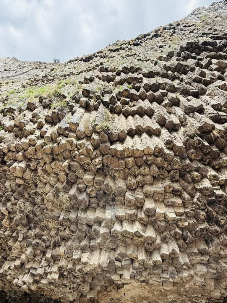 The basalt columns of the Symphony of Stones in Garni Gorge, Armenia.