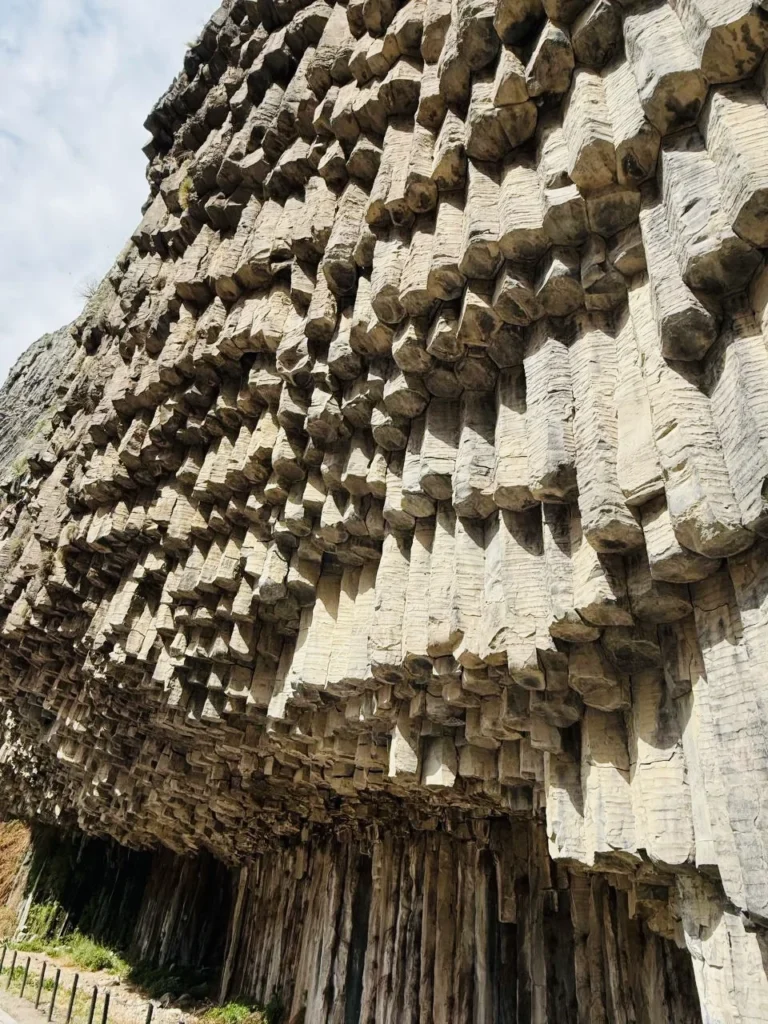 The basalt columns of the Symphony of Stones in Garni Gorge, Armenia.