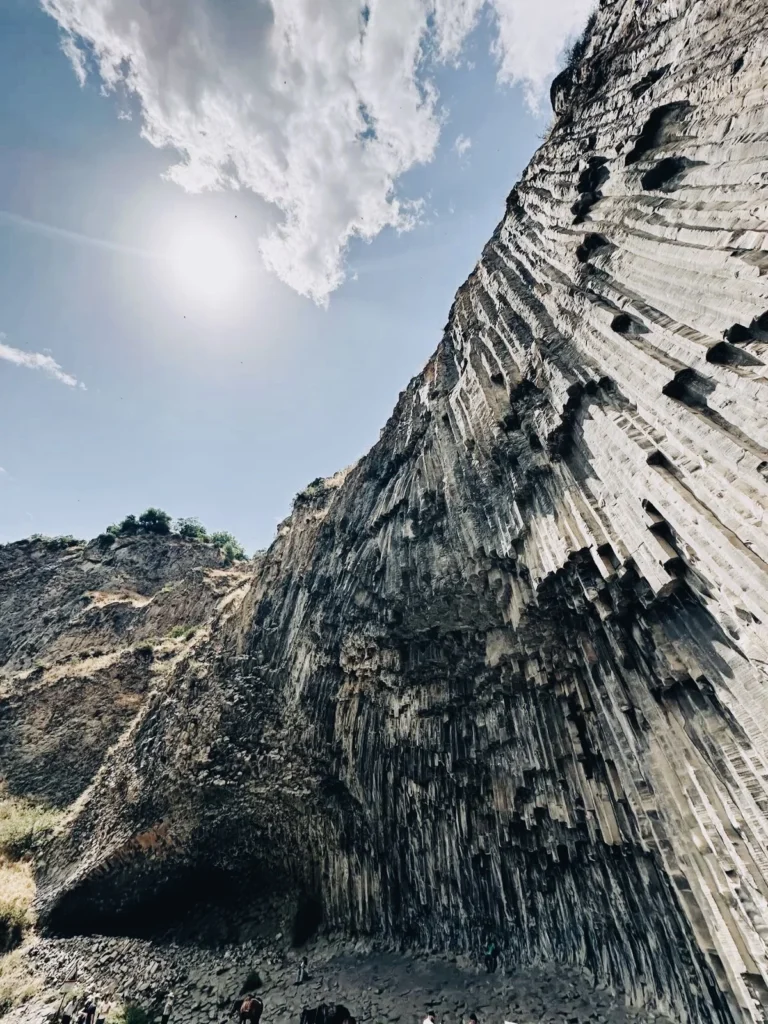 The basalt columns of the Symphony of Stones in Garni Gorge, Armenia.