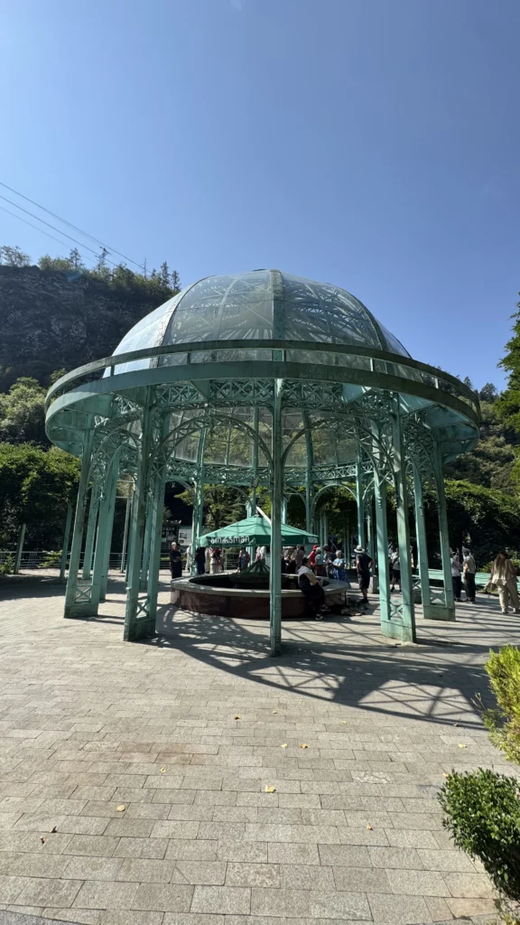 Borjomi cable car station in the central park.