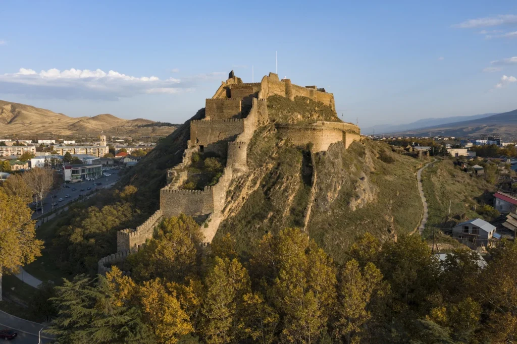 Gori Fortress rising above the city, Georgia.