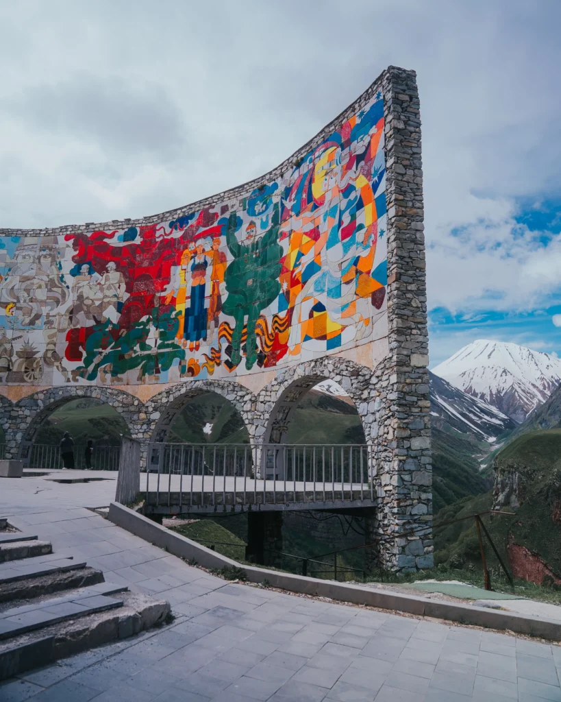 The mosaic viewpoint near Gudauri on the Georgian Military Highway.