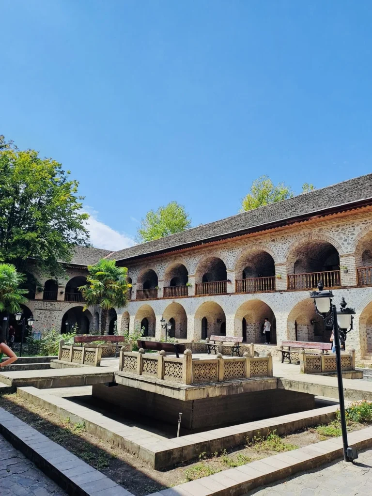 The historic caravanserai in Sheki, Azerbaijan.
