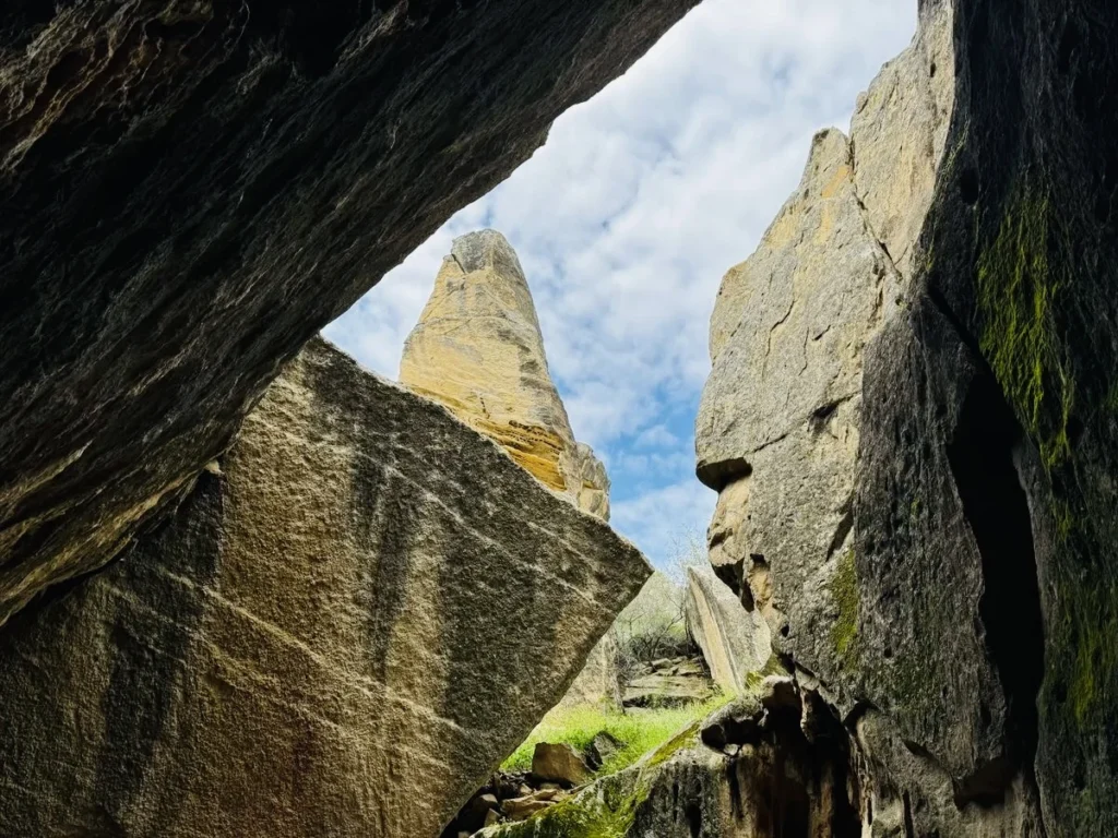 A rocky passage in Gobustan, Azerbaijan.