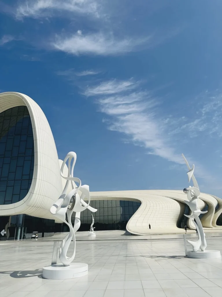 The flowing architecture of the Heydar Aliyev Center, Baku.