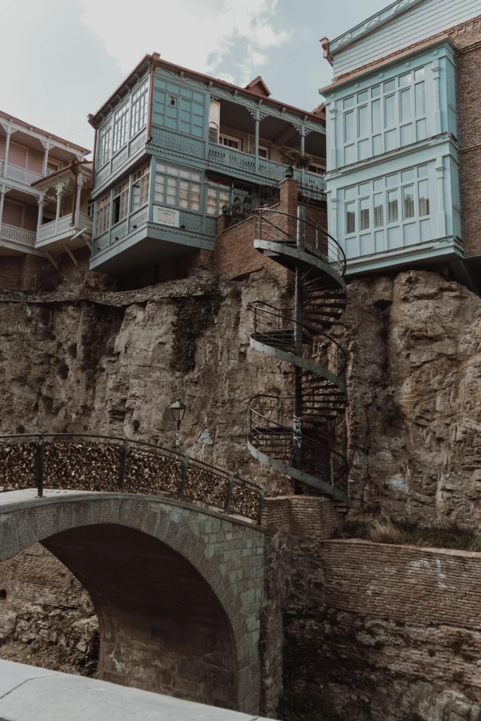 Traditional balconies and courtyards in Old Tbilisi.