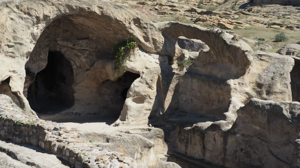 Rock-cut chambers of Uplistsikhe Cave Town, Georgia.